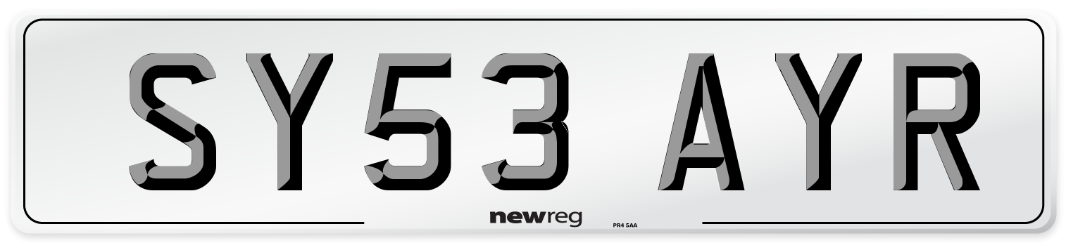 SY53 AYR Number Plate from New Reg